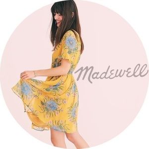 Madewell Sweetgrass Ruffle-Sleeve Dress in Painted Blooms